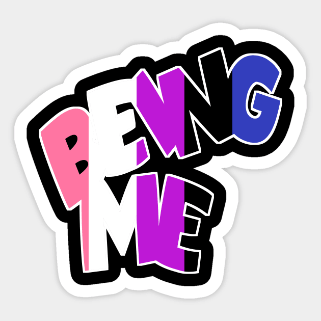 Being Me Gender Fluid Sticker by Fig-Mon Designs